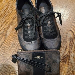 Authentic Coach Sneakers with Matching Wristlet